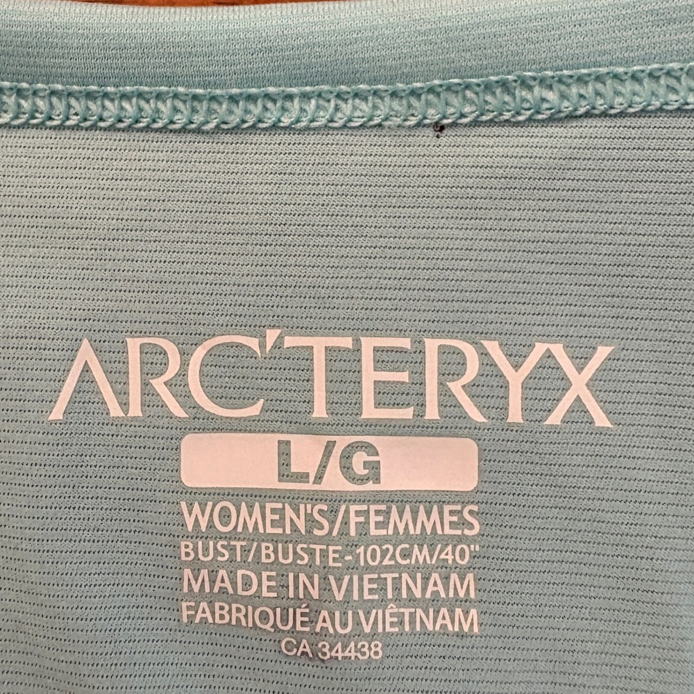 Arc’teryx Women’s Large Phasic SL Lightweight Running Hiking T-Shirt Aqua - Picture 5 of 6